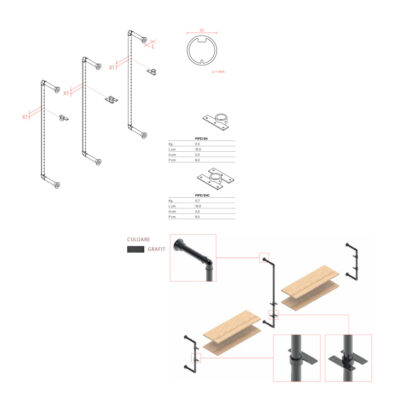 Structura modulara depozitare PIPE Accesorii Pipes