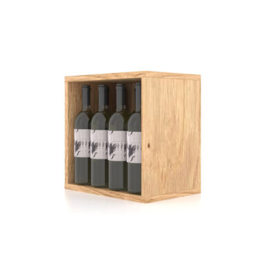 Cutie expozor sticle vin realizata din lemn. Suport sticle de vin. Raft sticle de vin.